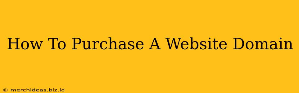 How To Purchase A Website Domain