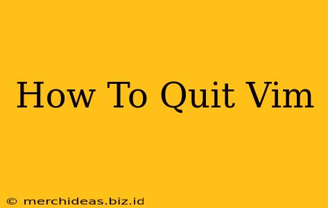 How To Quit Vim