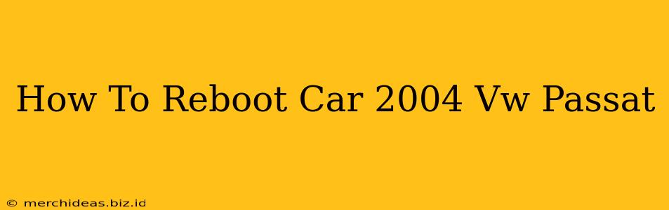 How To Reboot Car 2004 Vw Passat