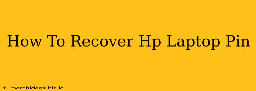 How To Recover Hp Laptop Pin