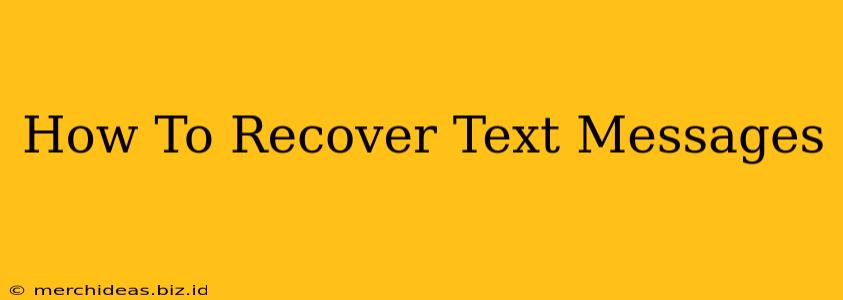 How To Recover Text Messages