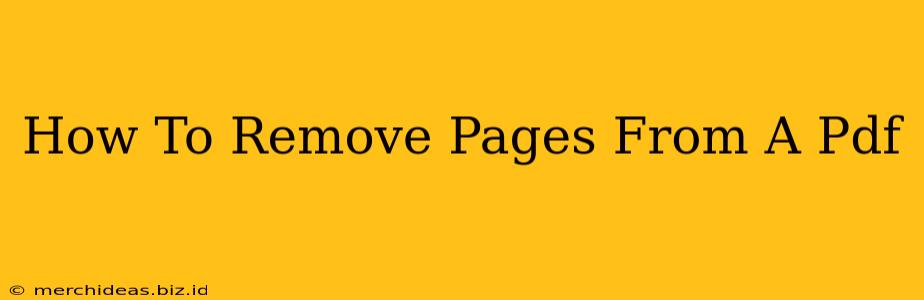 How To Remove Pages From A Pdf