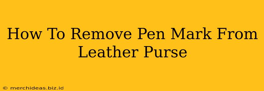 How To Remove Pen Mark From Leather Purse