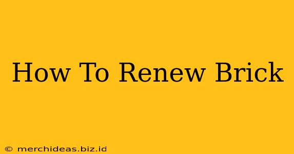 How To Renew Brick