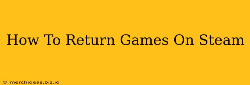 How To Return Games On Steam