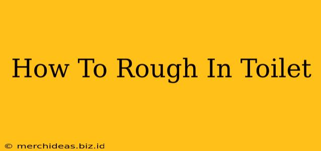 How To Rough In Toilet