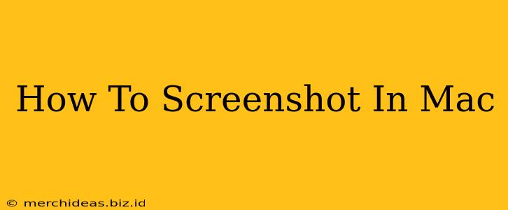 How To Screenshot In Mac