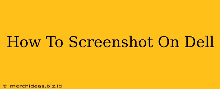 How To Screenshot On Dell