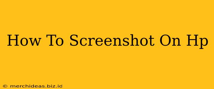 How To Screenshot On Hp