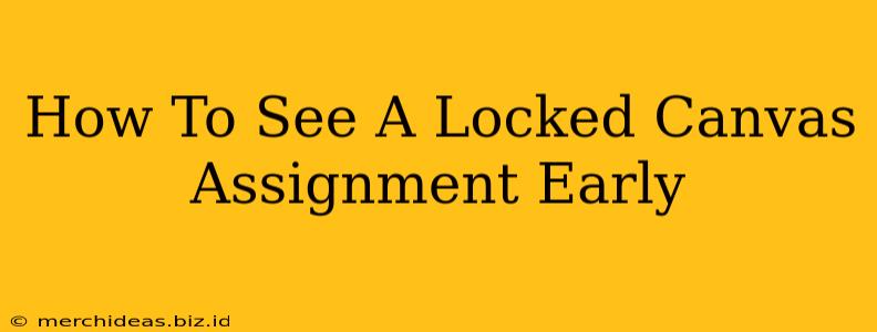 How To See A Locked Canvas Assignment Early