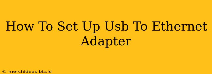 How To Set Up Usb To Ethernet Adapter