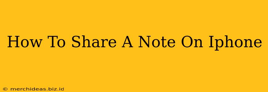 How To Share A Note On Iphone