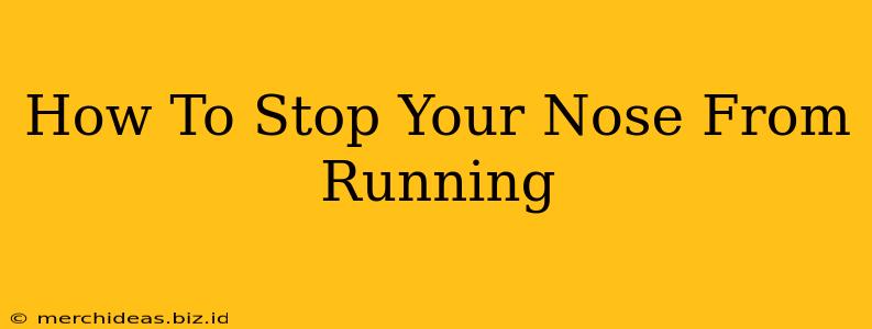 How To Stop Your Nose From Running