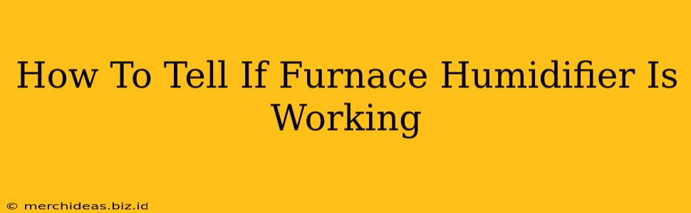 How To Tell If Furnace Humidifier Is Working