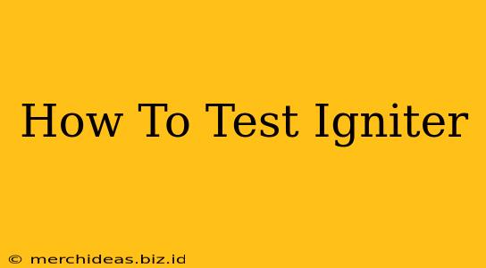 How To Test Igniter