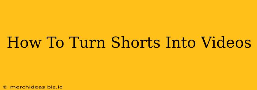 How To Turn Shorts Into Videos