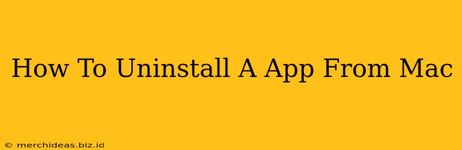 How To Uninstall A App From Mac