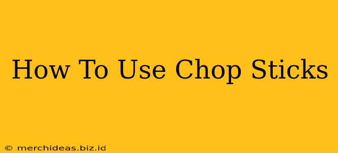 How To Use Chop Sticks