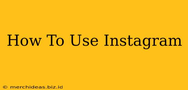 How To Use Instagram