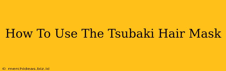 How To Use The Tsubaki Hair Mask