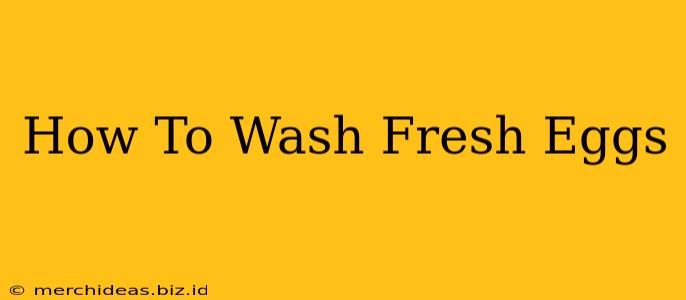 How To Wash Fresh Eggs