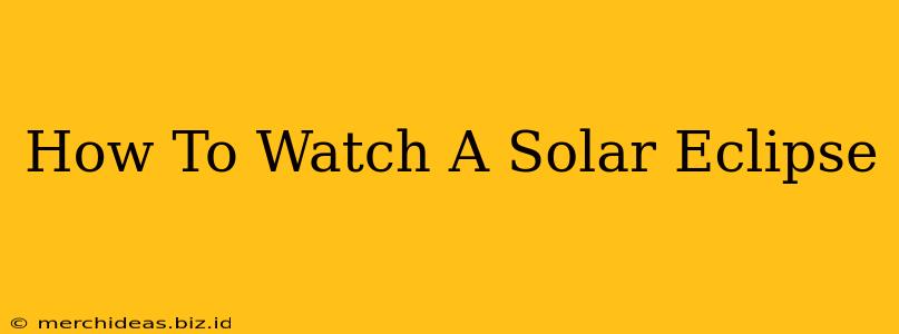 How To Watch A Solar Eclipse