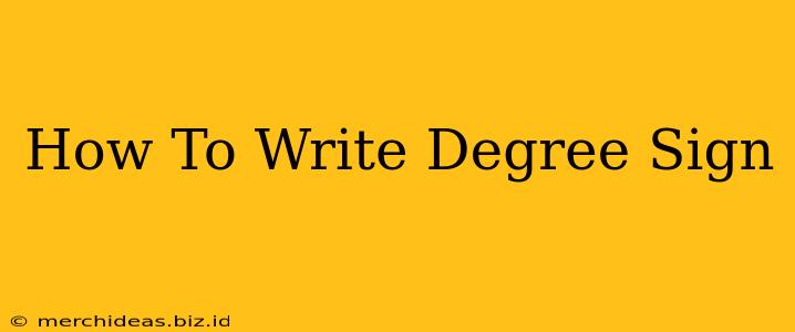 How To Write Degree Sign