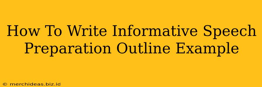 How To Write Informative Speech Preparation Outline Example