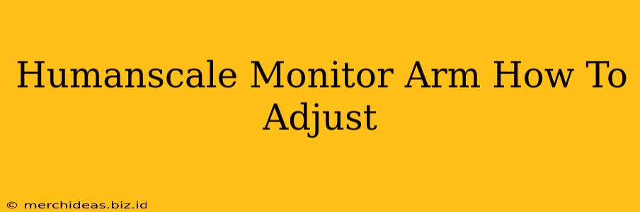 Humanscale Monitor Arm How To Adjust